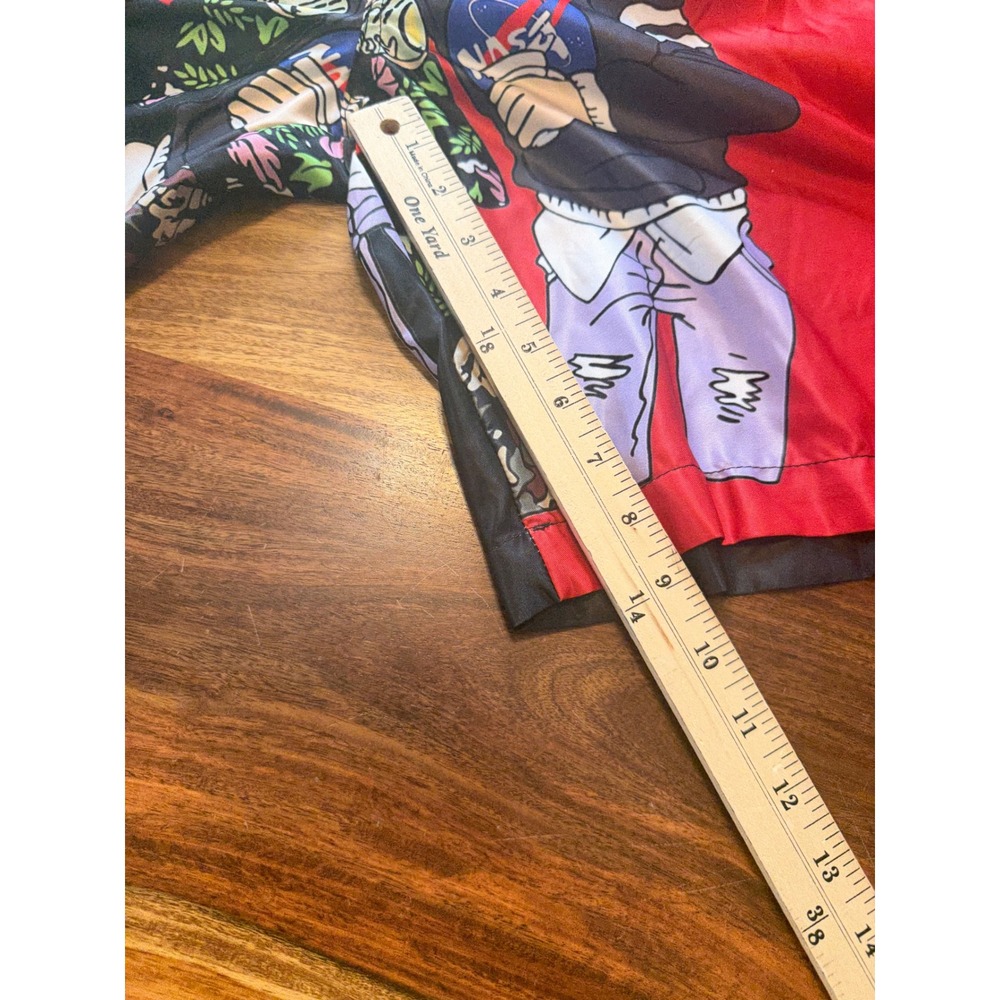 Rick and Morty Backwoods Swim Trunks Mens Large Red Black Graphic Shorts - Picture 6 of 7